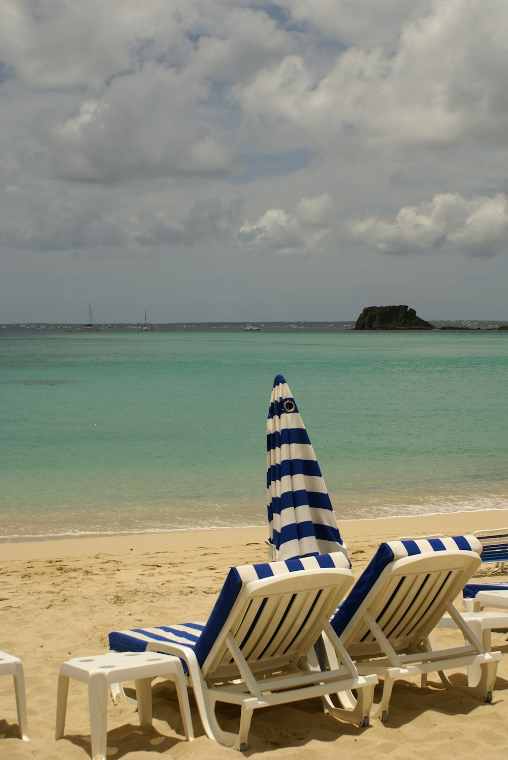 lounger on seashore