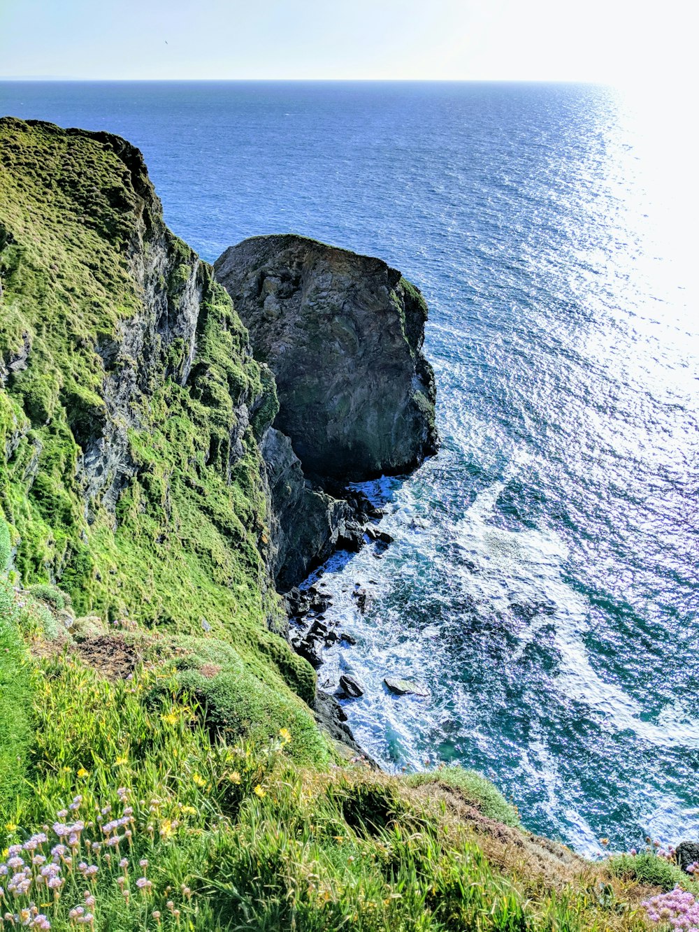 grassy cliff during daytime