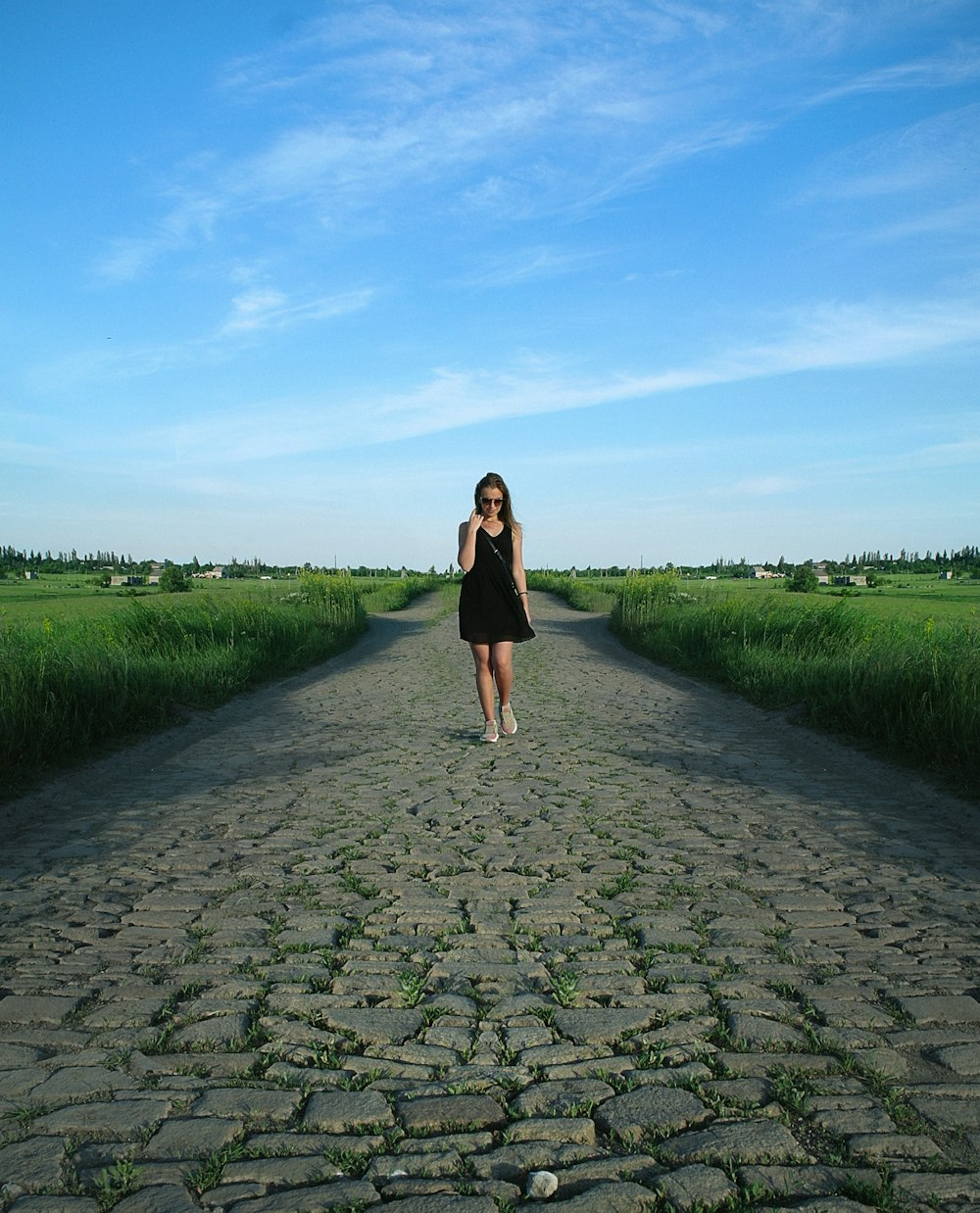 woman near grass