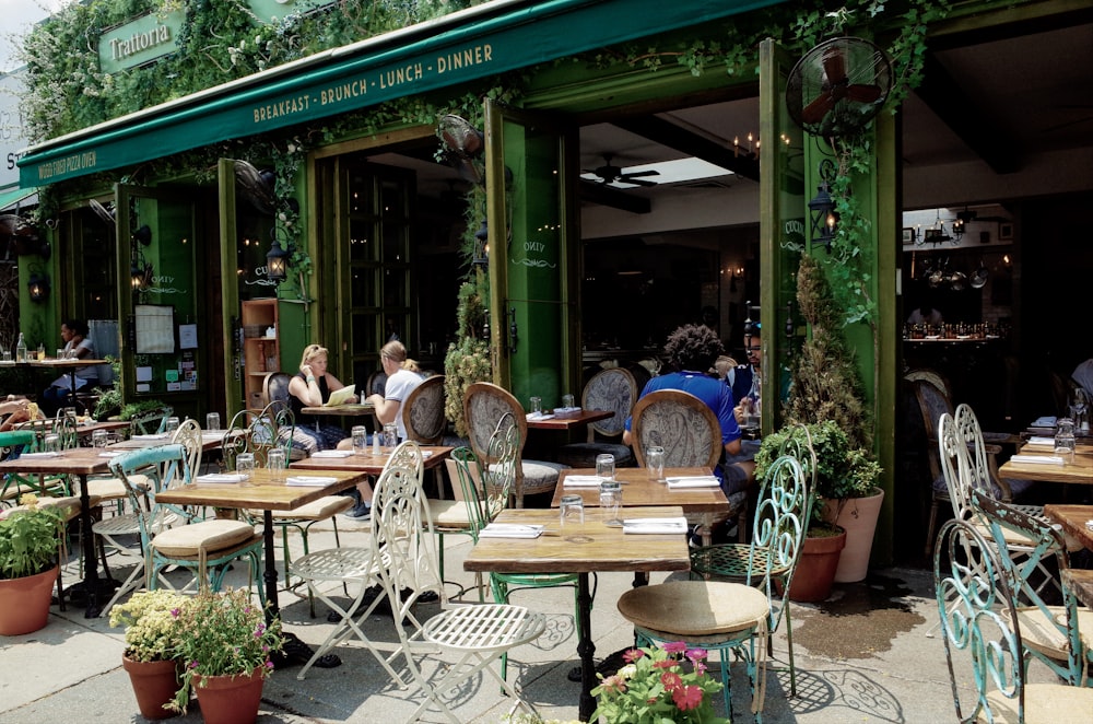 people having meal outside