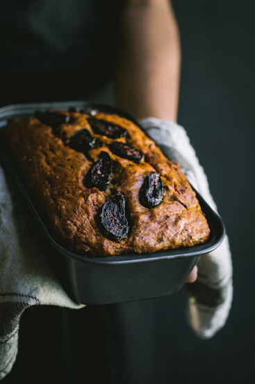 baked pastry on black baking pan