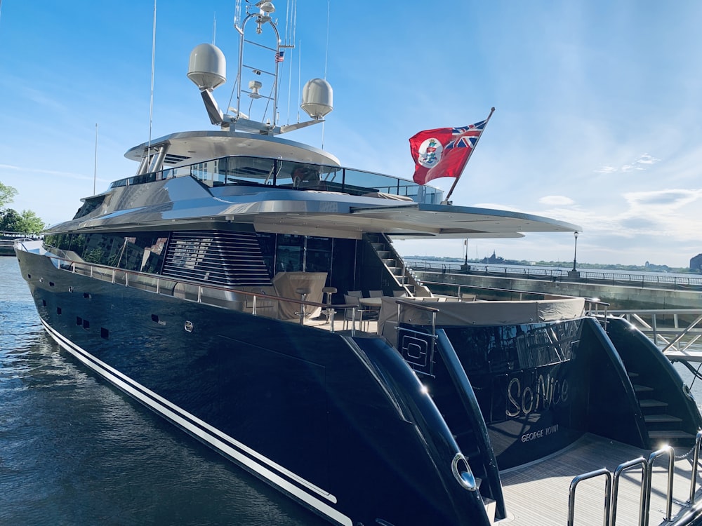 black and gray yacht during daytime