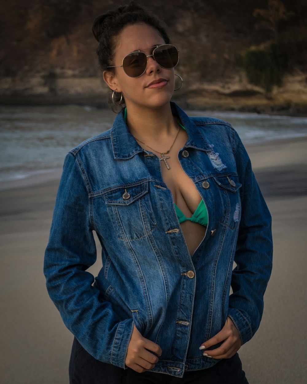 woman standing on seashore