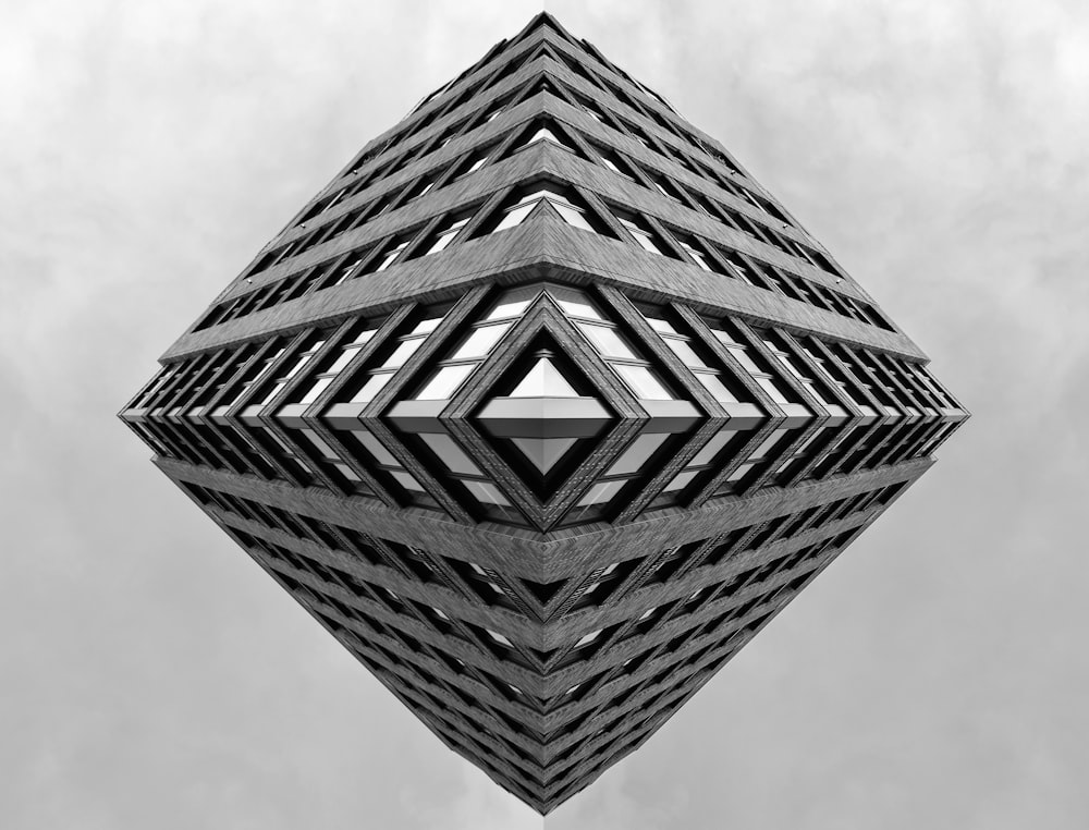 grey pyramid shaped building