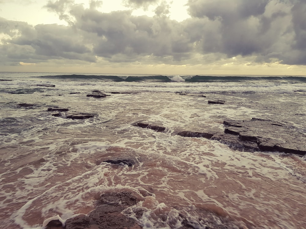 sea water waiving on seaside