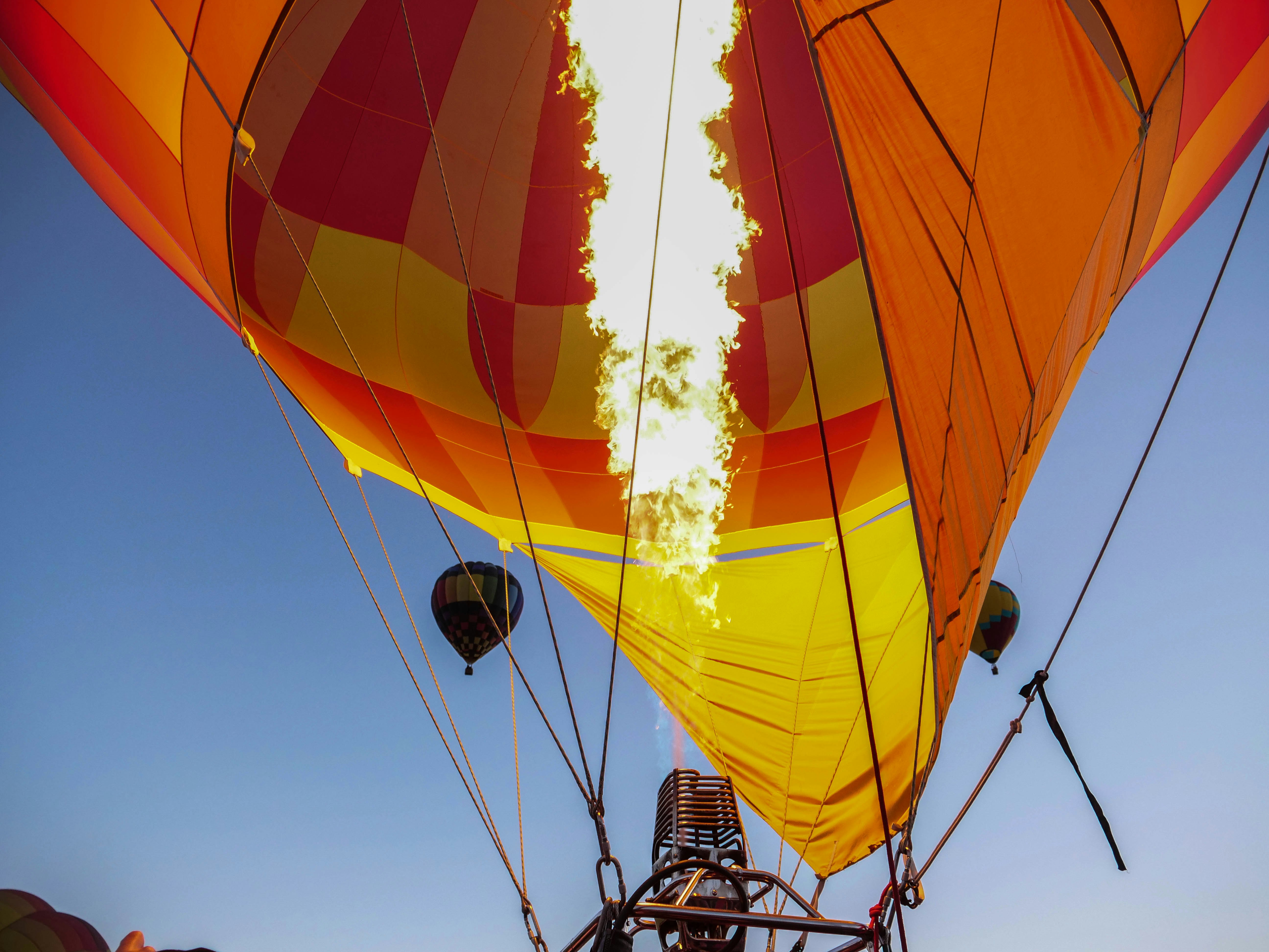 orange and yellow hot air balloon