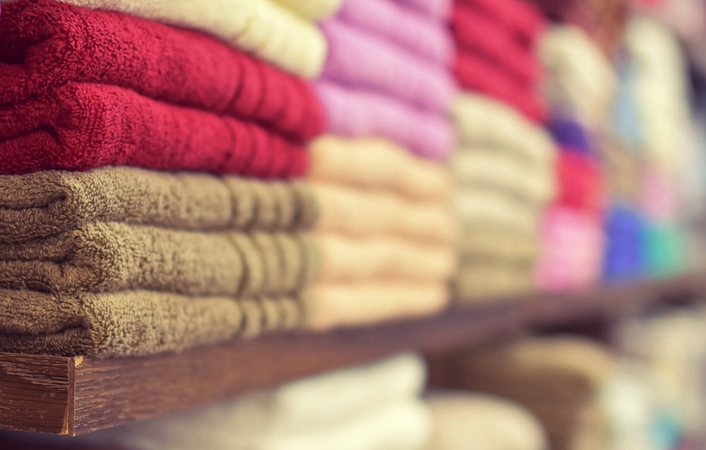 assorted-color towels