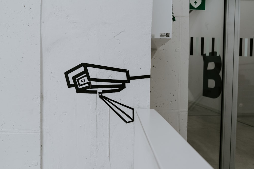 black security camera sketch