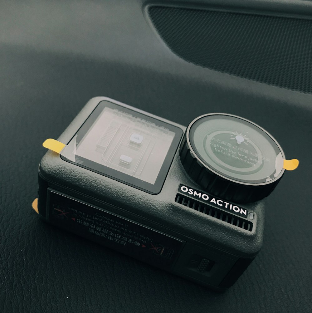 gray action camera