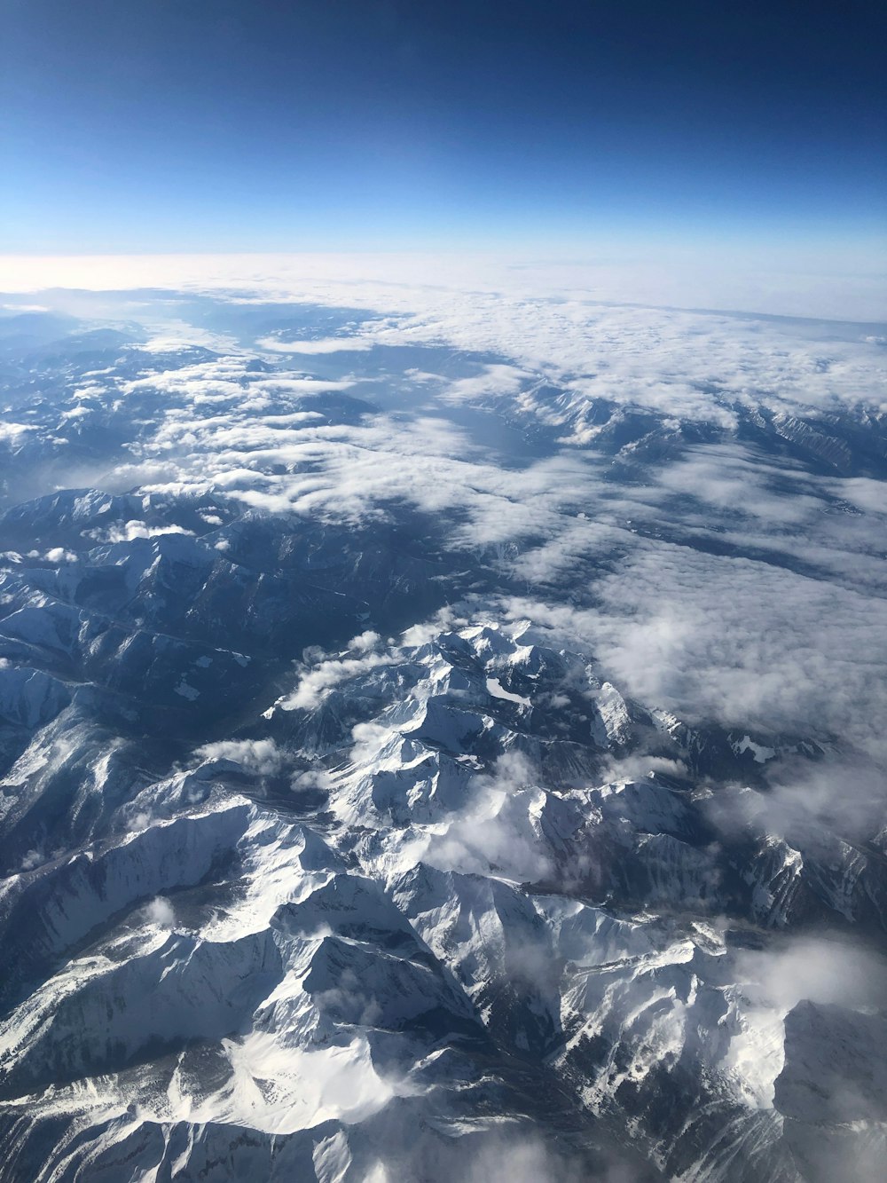 snow covered mountains