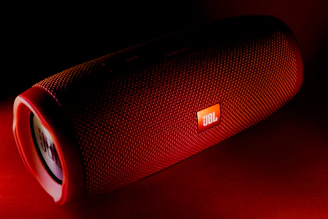 red JBL portable speaker