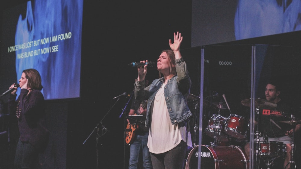 woman performing on stage