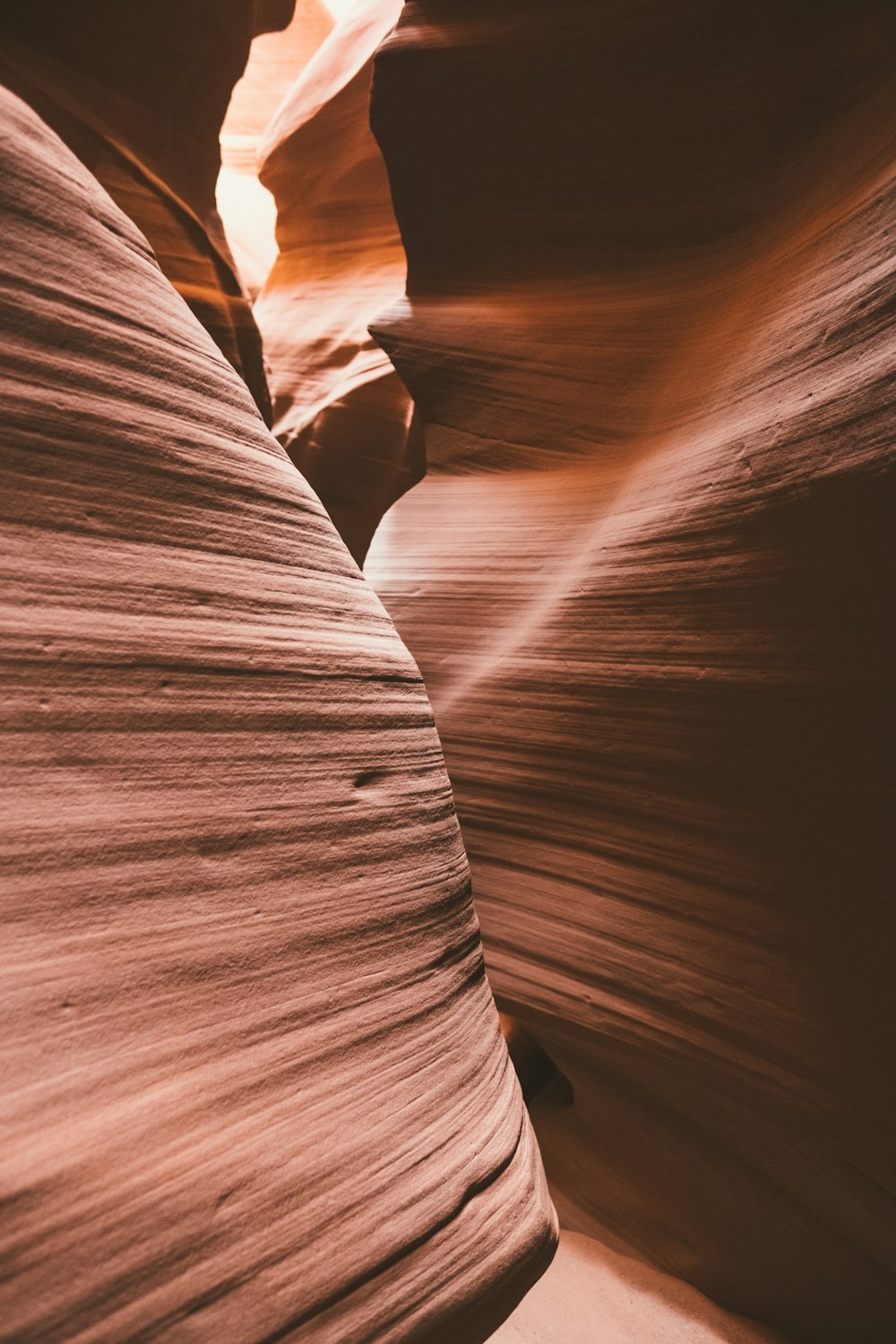 a narrow slot in the side of a canyon