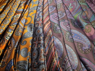 yellow and multicolored floral textiles