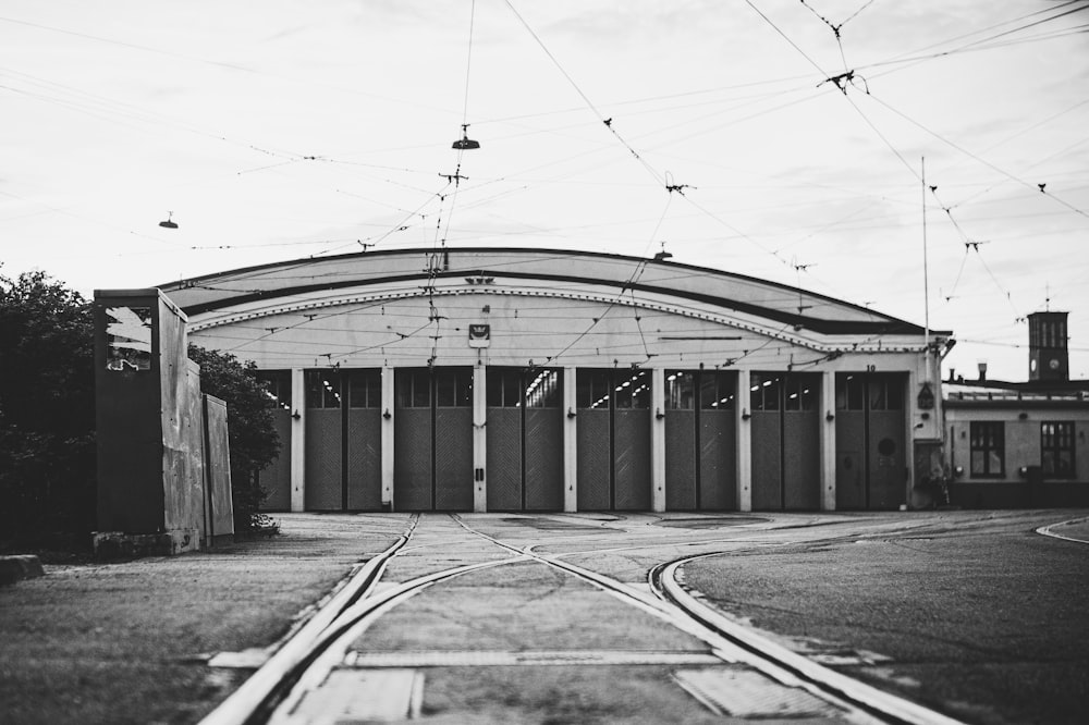 railways in front of warehouse