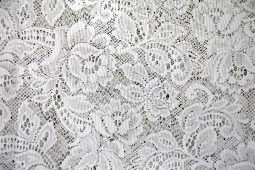 tecido floral branco