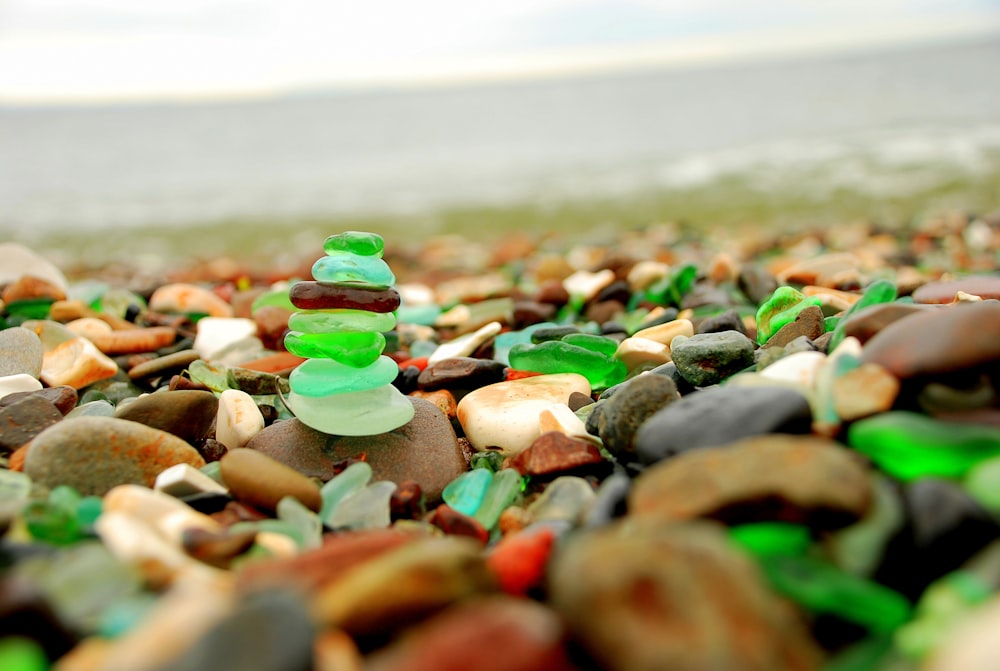 assorted-color stones on ground