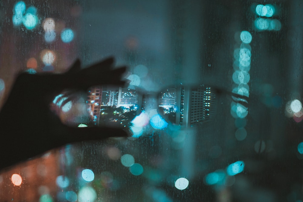 bokeh lights showing buildings