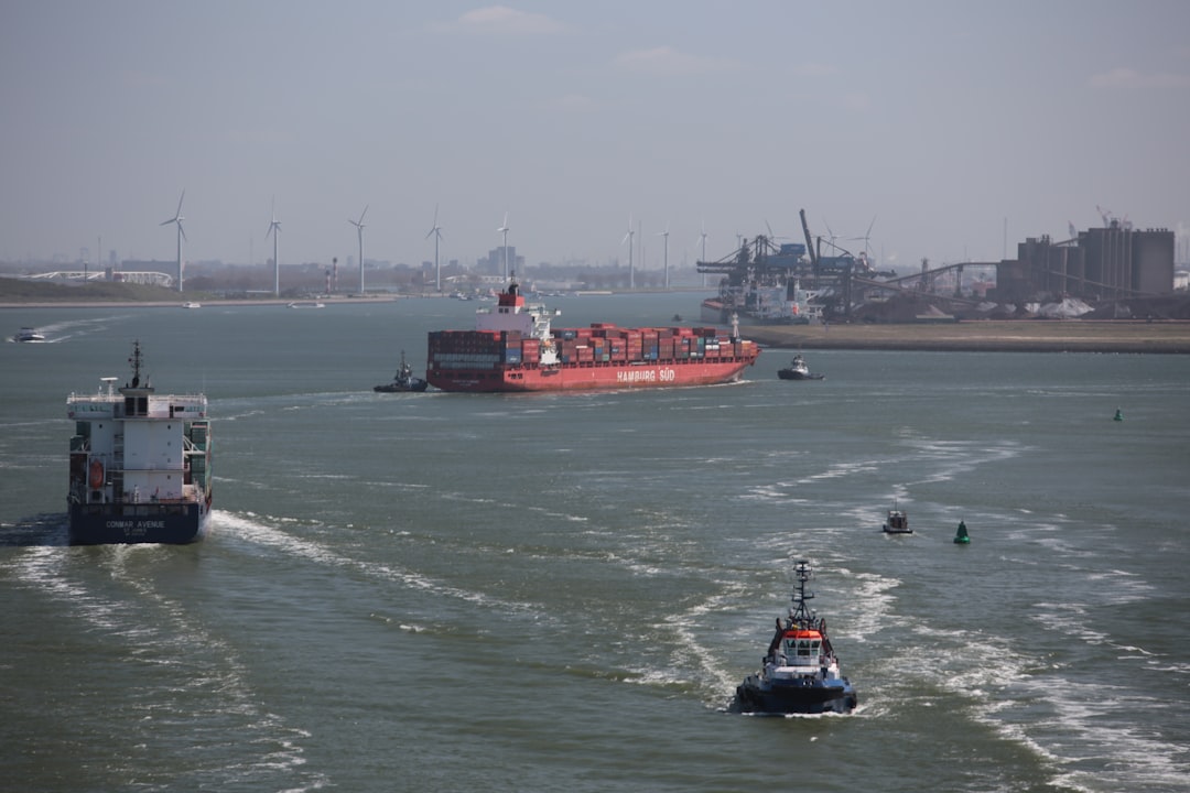 red boat on ocean