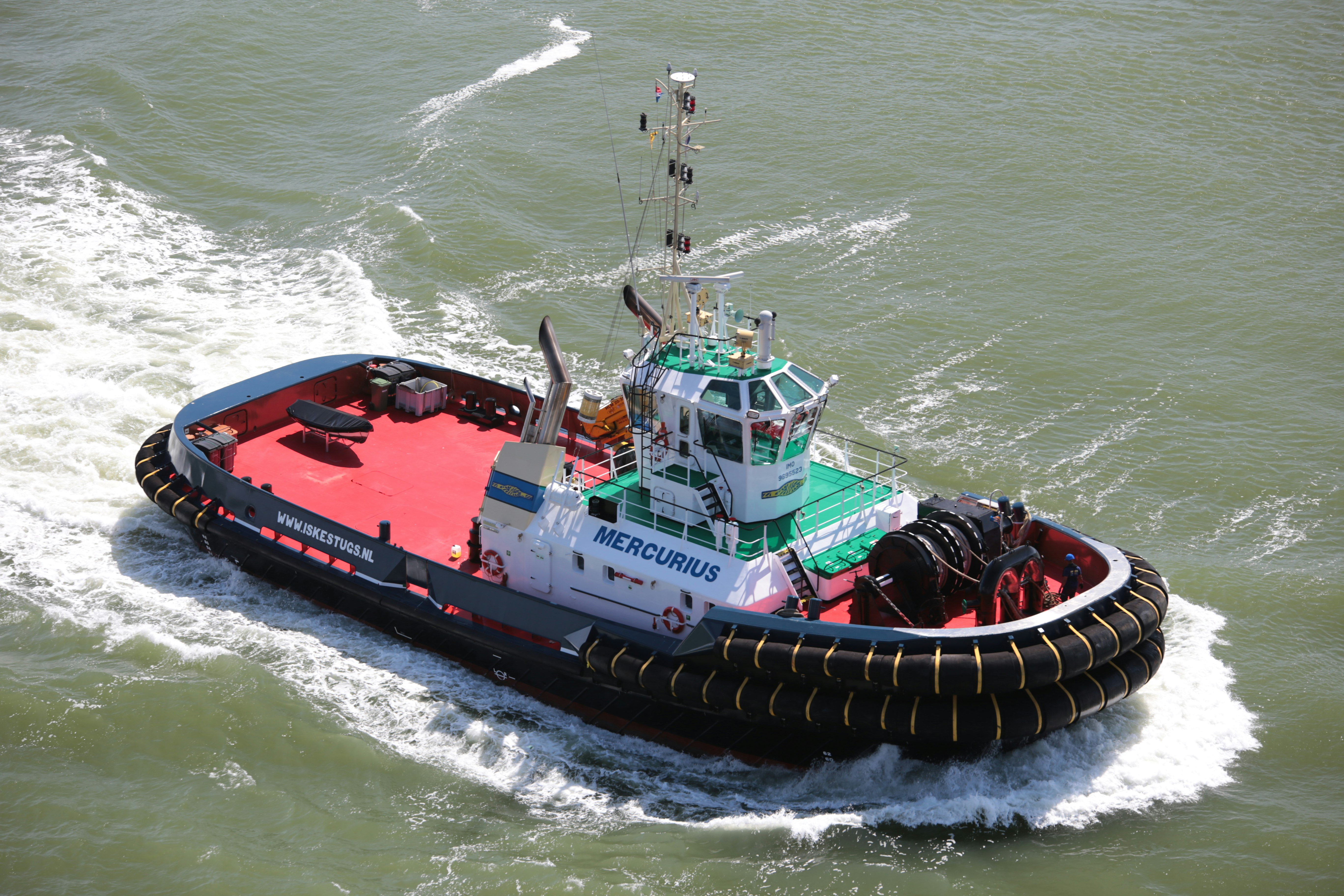 Tug boat at port of Rotterdam.