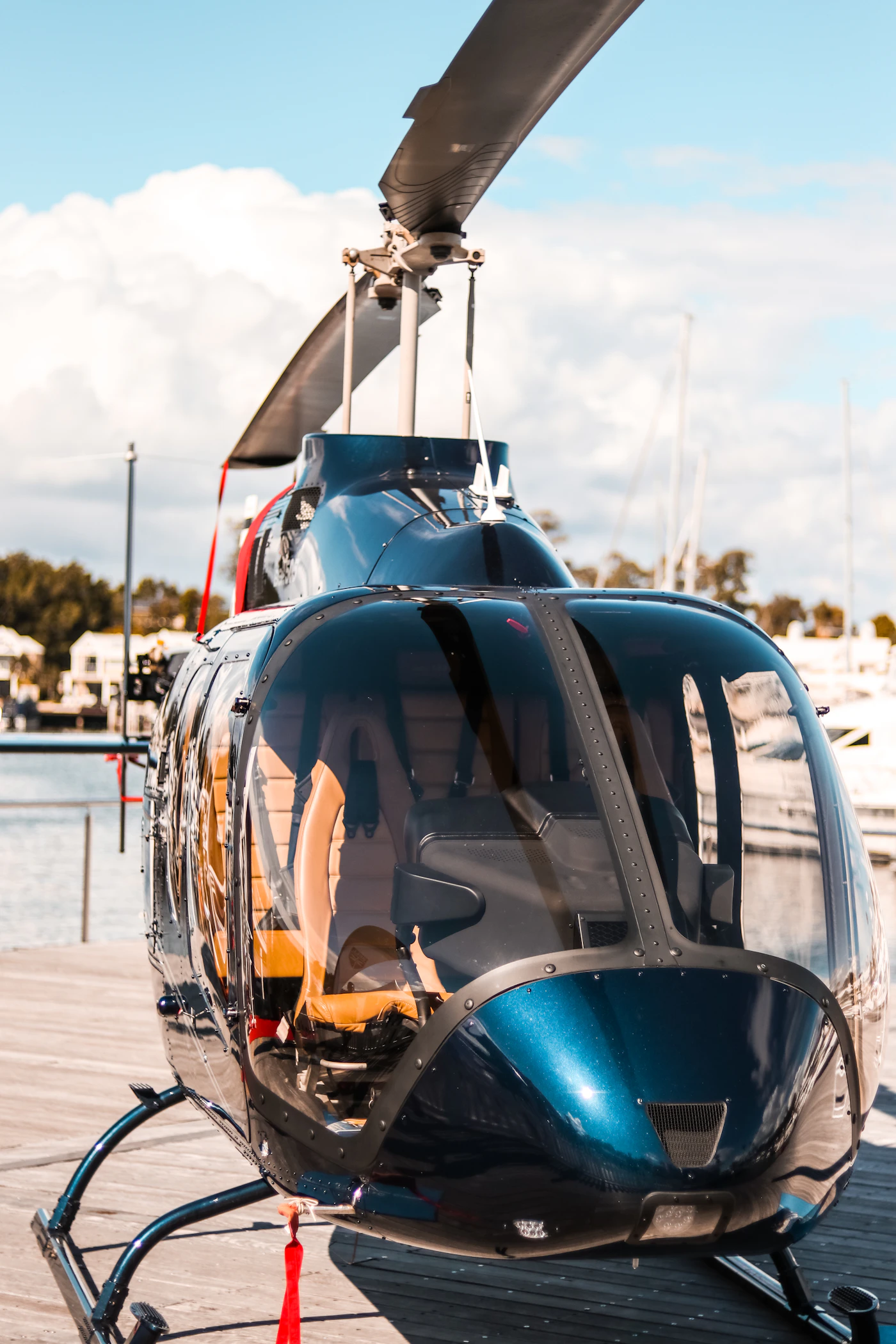 Empty helicopter cabin interior representing flight data recorder, cockpit voice recorder, and evidence preservation in offshore helicopter crash investigations