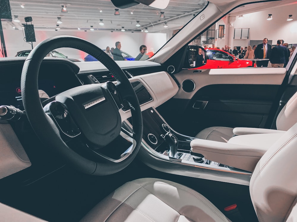 black and gray vehicle interior close-up photography '