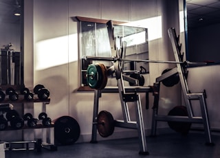 barbell on rack