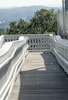 architectural photography of brown and white stair