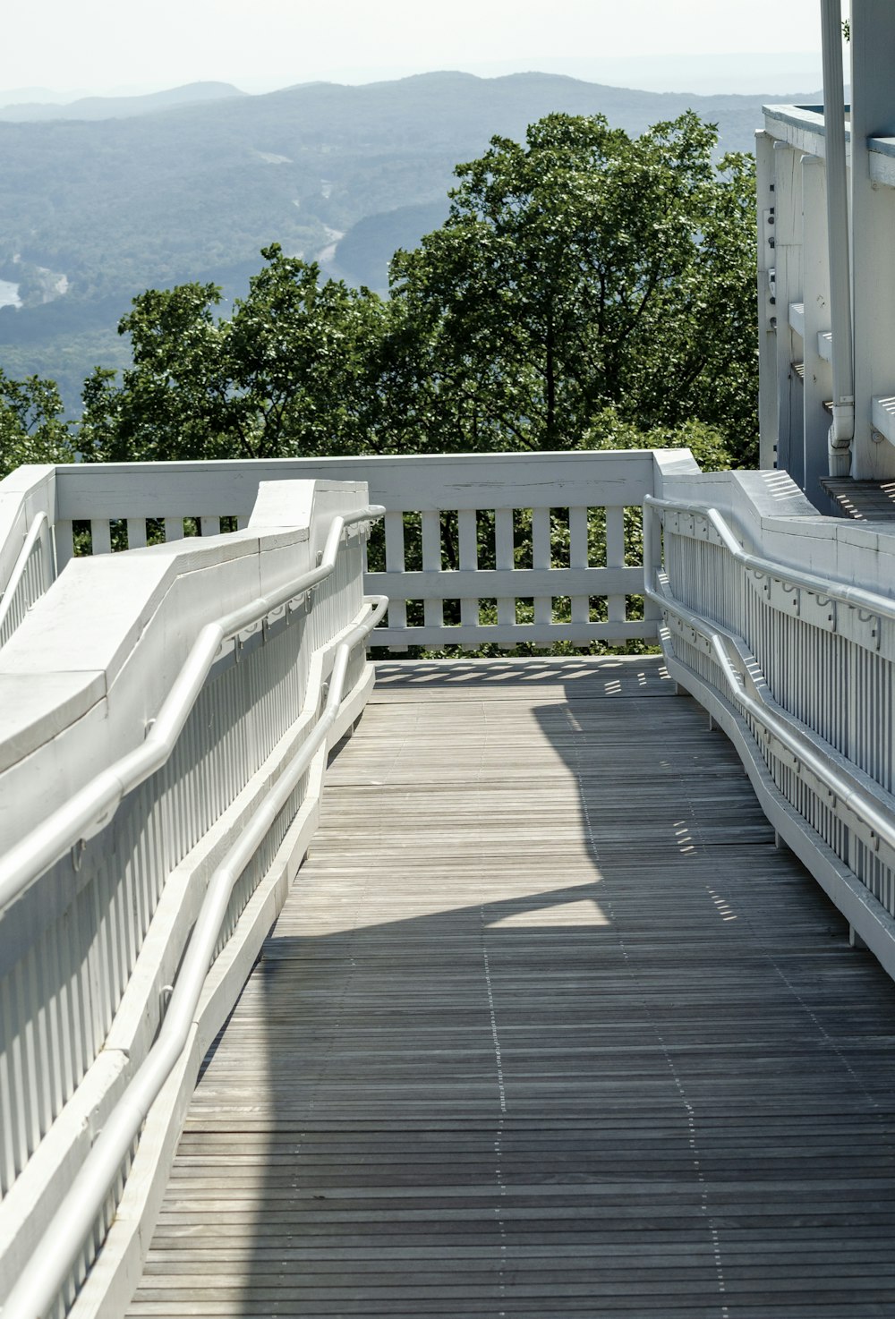 architectural photography of brown and white stair