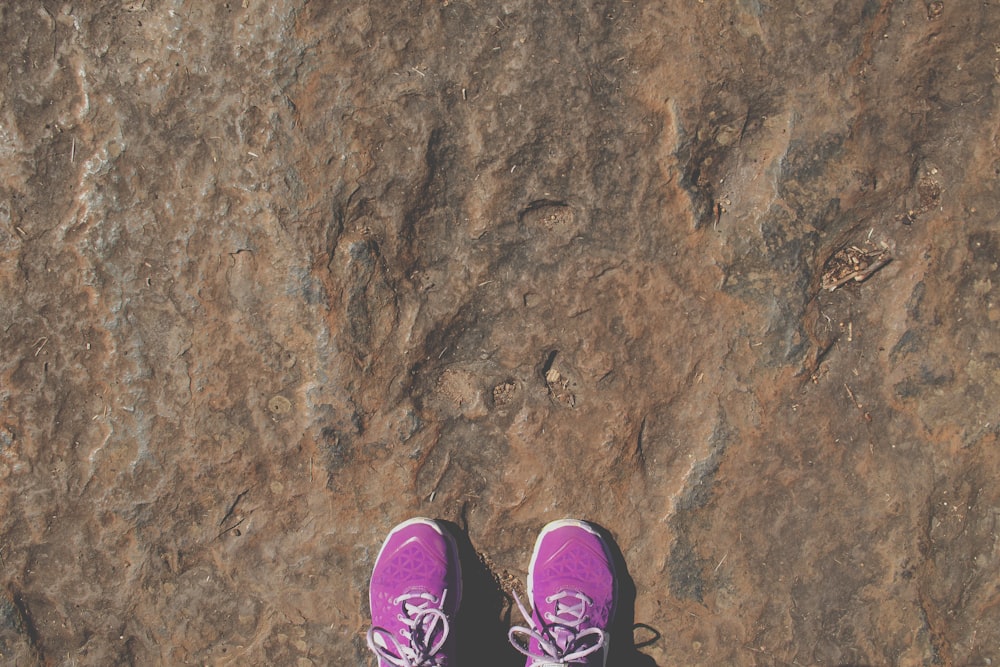 pair of pink running shoes