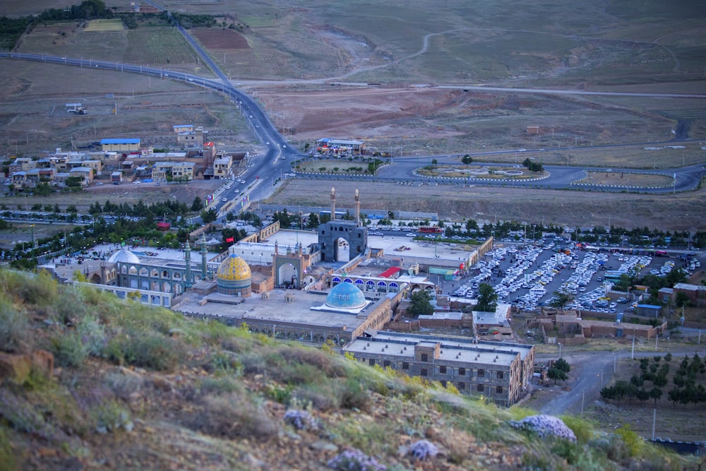 aerial view of village