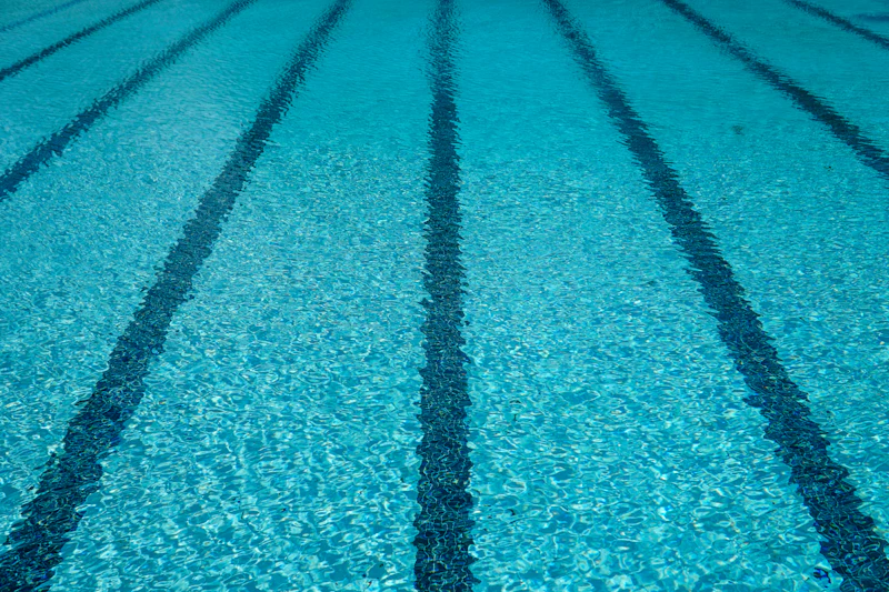 Crystal clear pool water close-up