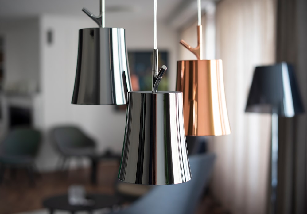 three pendant lamps