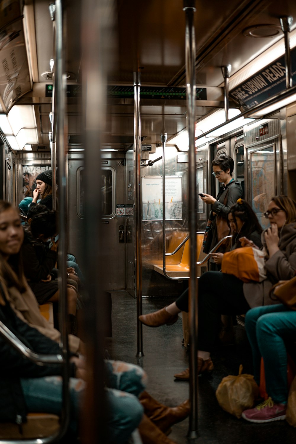 unknown persons sitting on train