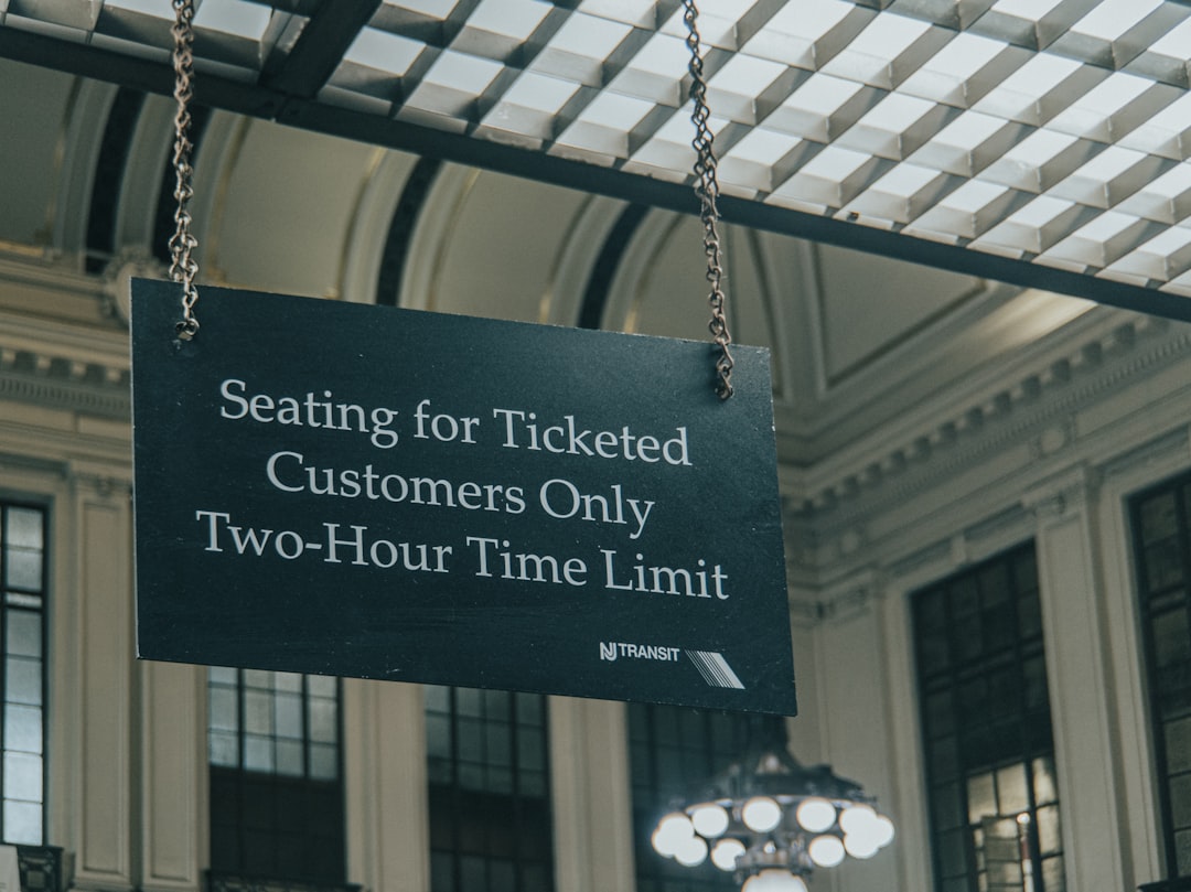 seating for ticketed customers only two-hour time limit sign