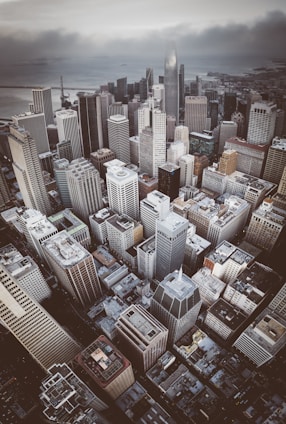 aerial photo of highrise buildings