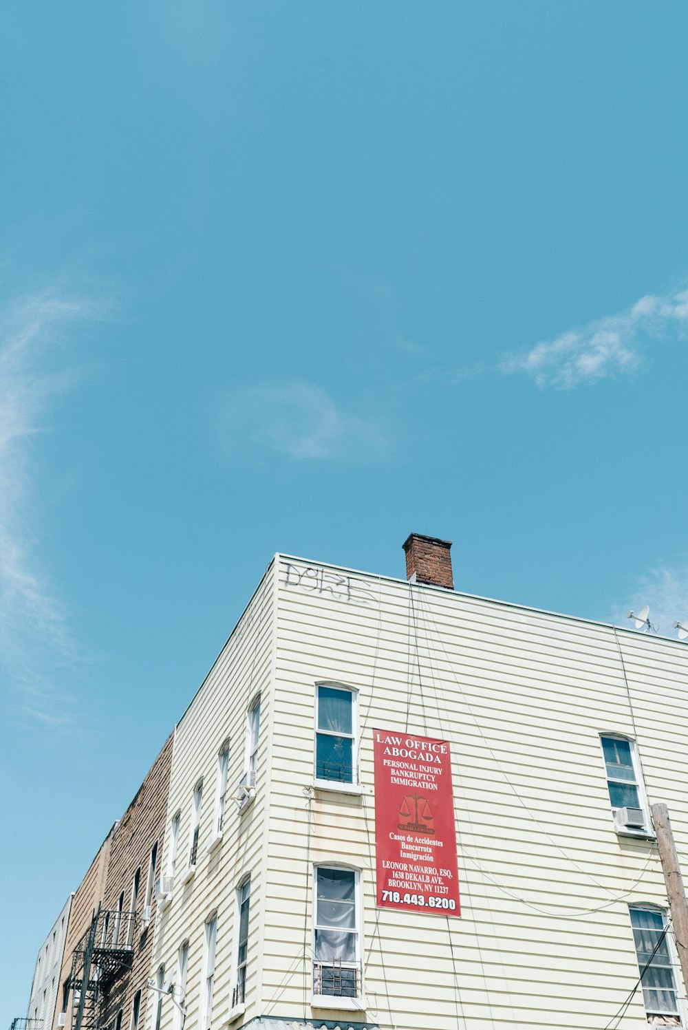 red signage on building