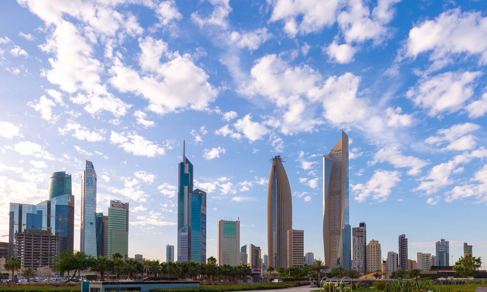 Kuwait City skyline with Al Hamra Tower