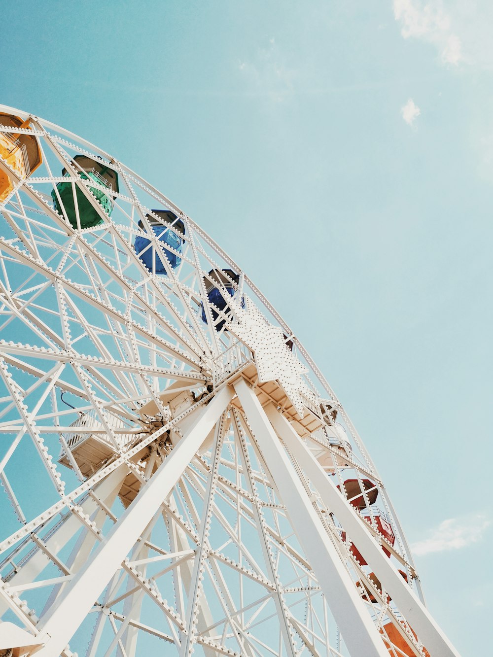 white Ferris wheel across blue sky