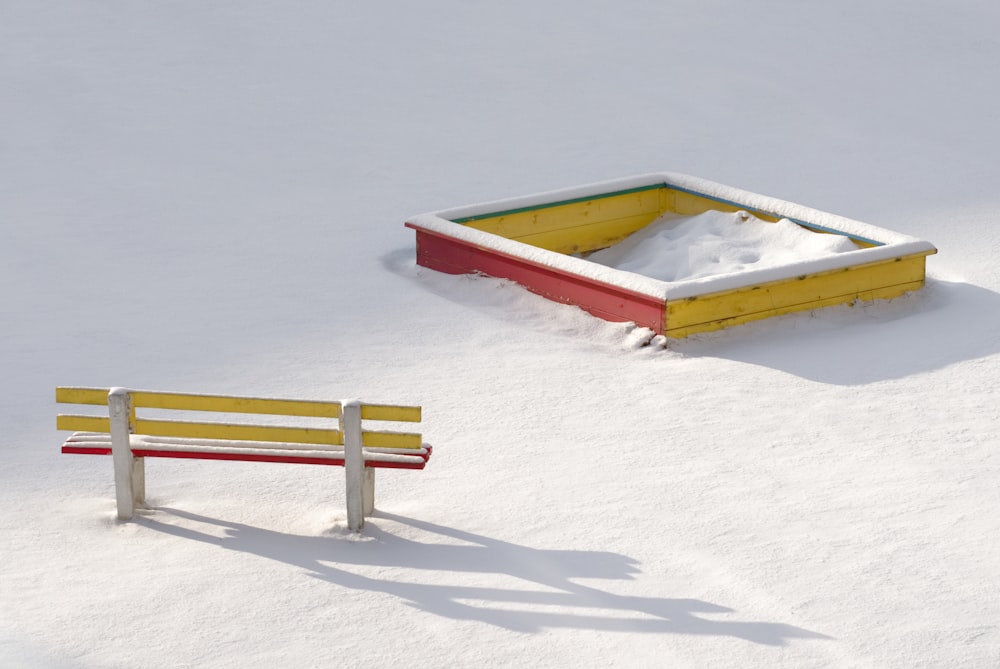 yellow mini bench
