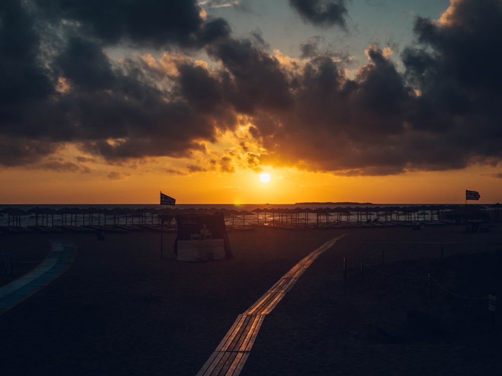 empty shore during golden hour