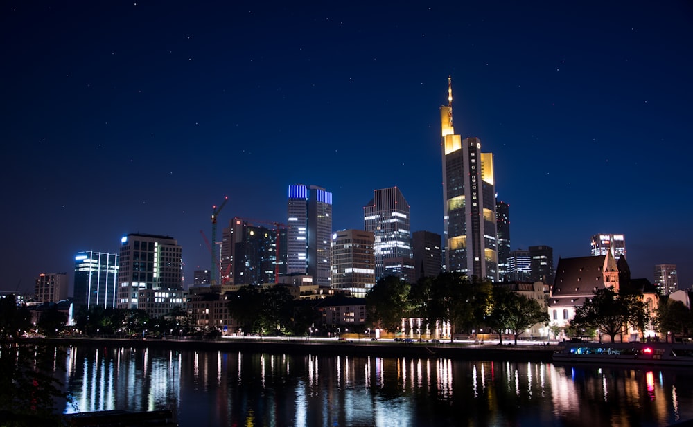 panoramic photography of urban area at night