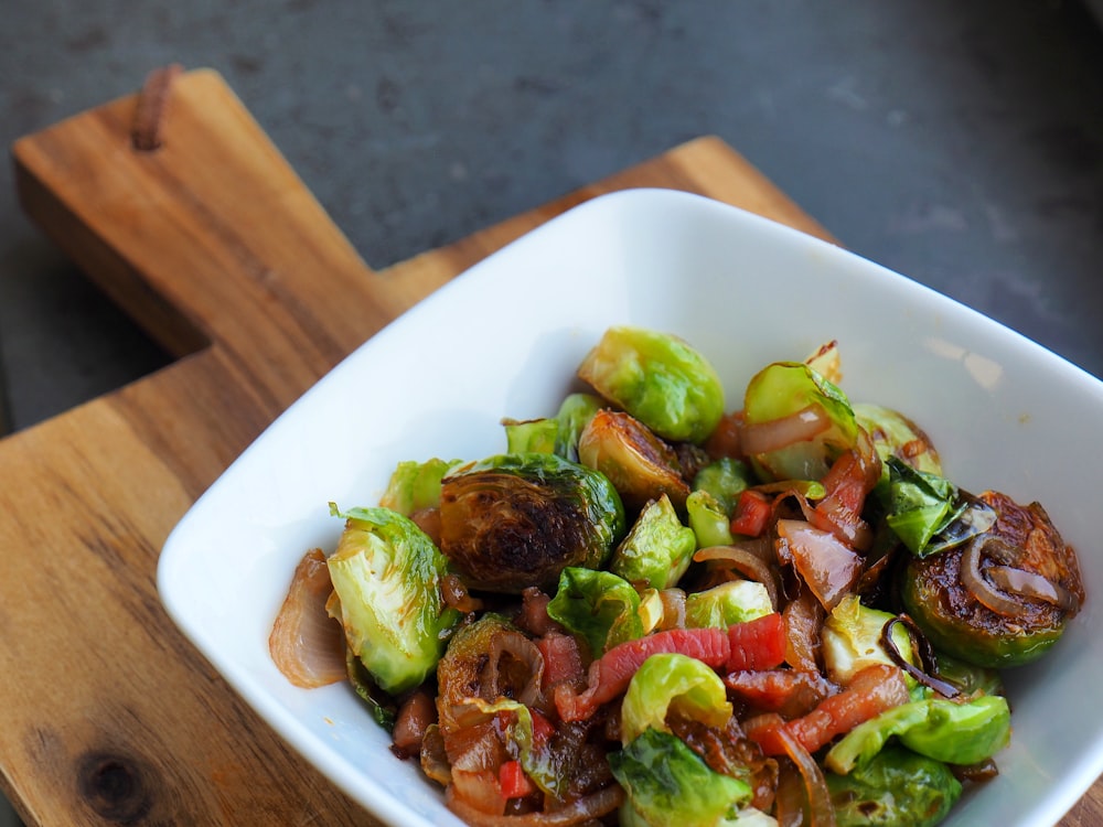 vegies on white ceramic plate