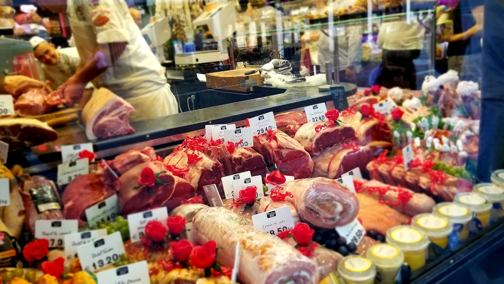 sliced meat on market