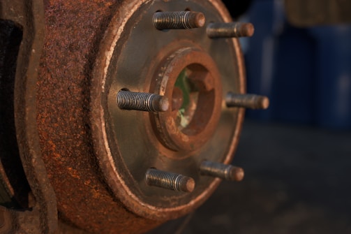 grey metal wheel spacer