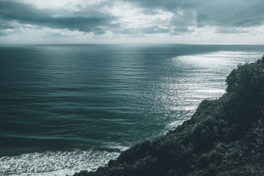 calm waters at the sea near cliff