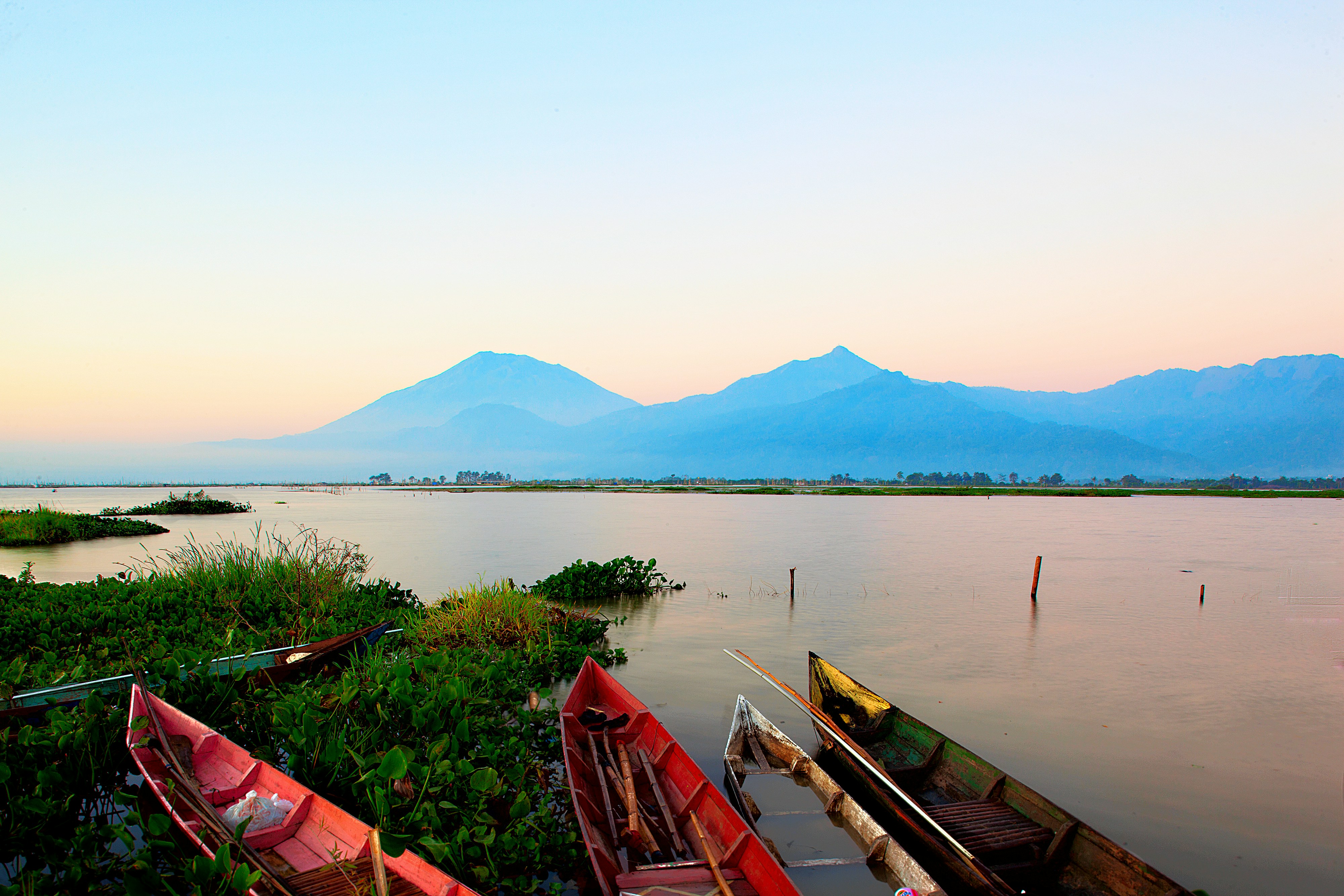 wooden boats at the lake, 