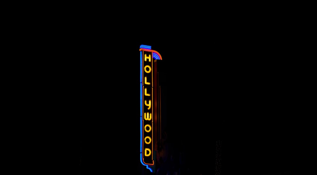 Hollywood neon signage at nighttime,