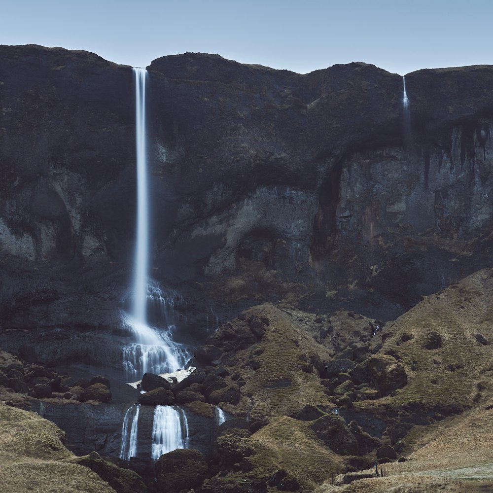 rocky mountain waterfalls during day