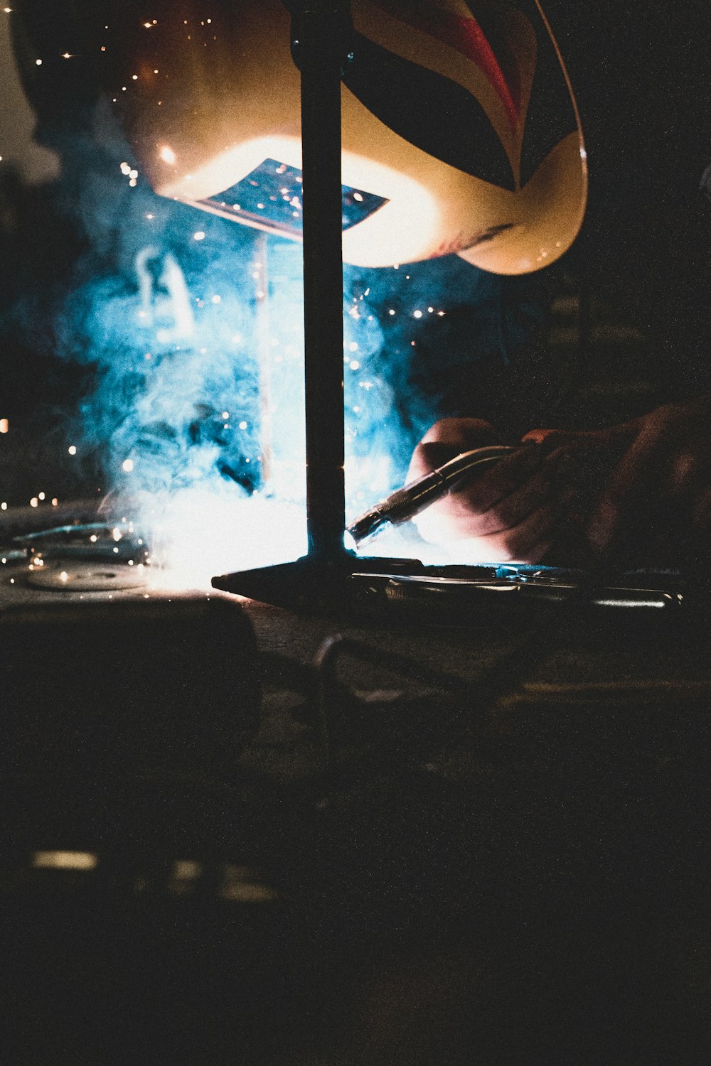 person doing welding